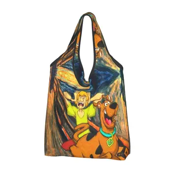 Забавен печат Звездно небе Густав Климт Tote пазарски чанти преносим купувач рамо куче живопис чанта