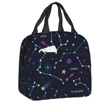 Звездите топлоизолирани чанти за обяд жени пространство галактика resuable обяд контейнер за училище многофункционален храна кутия
