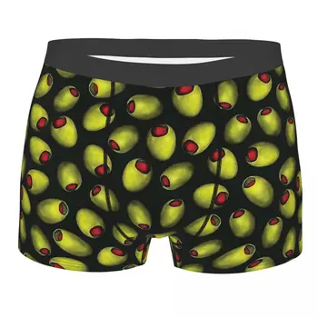 Зелени маслини с червени Pimentos новост храна модел долни гащи памук бикини мъжки бельо удобни шорти боксерки