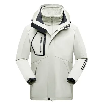 Зима 2 в 1 водоустойчив ветроупорен мъжки руно яке топло марка палто открит спорт туризъм къмпинг трекинг мъжки ски якета
