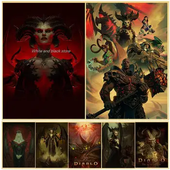 Игра с висока разделителна способност Diablo IV плакати общежитие дома декор реколта декорация Крафт живопис спалня стена плакати