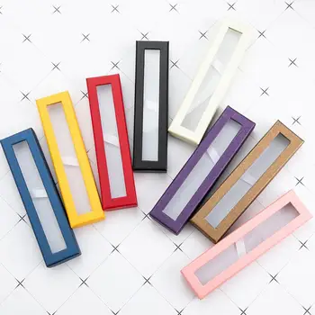 Калъф за писалка многоцветен калъф за молив Деликатен иновативен видим прозрачен прозорец писалка подарък случай за приятели