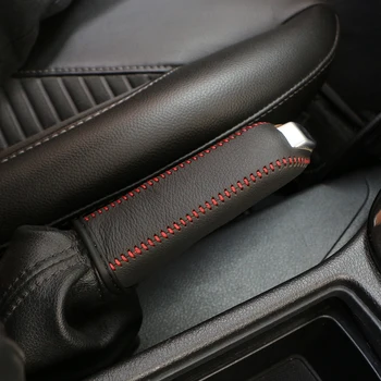 Калъф за ръчна спирачка от кожа от въглеродни влакна за Tiguan 2017 Jeep Compass 2017 Qashqai J11 Tucson BMW F30Ford Focus