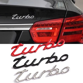 Каросерия на автомобила Страничен метален стикер за турбо лого Автоматична решетка Опашка Емблема на багажника Значка за Mercedes Benz Audi Volkswagen BMW Volvo Honda
