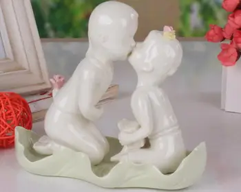 Керамично момиче сърце целувка детски занаяти десктоп модерен дом хол декорация
