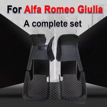 Килими за Alfa Romeo Giulia 2021 2020 2019 2018 2017 Стелки за кола Персонализиран стайлинг Авто интериорни аксесоари Подложки за крака Cover