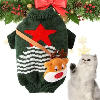 Коледа стил домашни дрехи зимни топли пуловери за малки средни кучета поло трикотажни кученце котка пуловер жилетка Чихуахуа