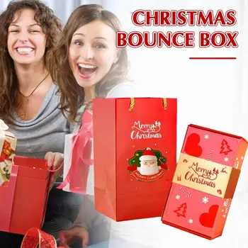 Коледна подаръчна кутия DIY сгъваема хартиена кутия Money Up Изненада за рожден ден Кутия за подаръци Кутия за пликове Сватбен отскок Червени експлозии R9T1