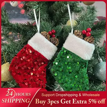 Коледни чорапи за подаръци Сварете празничната атмосфера Творчески празнични аксесоари Коледен чорап Удобни меки подаръци за многократна употреба