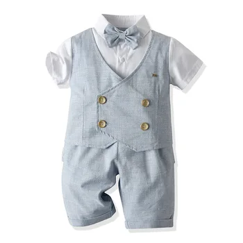 Комплект дрехи за момчета за малки деца Летни детски якета + Tousers 2PCS костюм бутиково детско облекло
