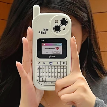 Корея сладък карикатура диалогов прозорец 3D телефон дизайн случай за iPhone 14 13 12 11 Pro Max прекрасен удароустойчив мек заден капак Funda подарък