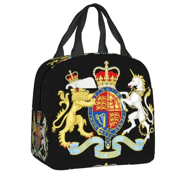 Кралски герб на Обединеното кралство обяд чанта жени охладител топлоизолирани кутии за обяд за студент училище
