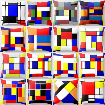 Красота Различни правоъгълни цветове Геометрия Модел Калъфки за възглавници Къси плюшени висококачествени квадратни дебели калъфки за възглавници