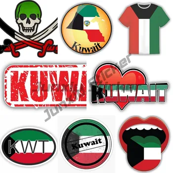 Кувейт флаг карта Национална емблема код стикери за автомобили, лаптоп, лодка, за стена врата прозорец каска велосипеди кола стикери