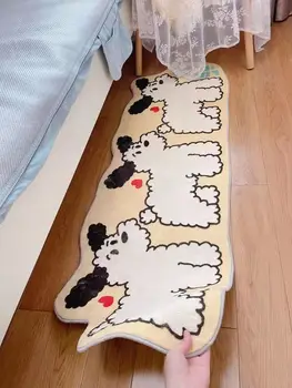 Кучета Неправилна подложка за баня сладък дом плюшени меки килими против хлъзгане Faul вълна космати килим нощно легло хол абсорбиращ нехлъзгащ мат