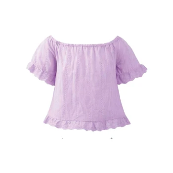 Летни момичета принцеса блуза извън рамото памук малко дете бебе момиче блуза ризи детска риза момиче върховете блузи детски дрехи
