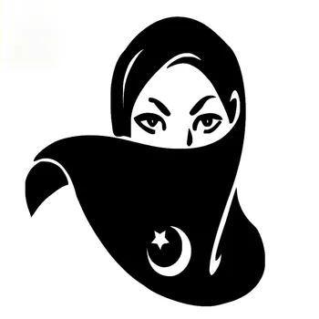 Личност Красив ислям мюсюлмански религиозни жени популярни кола стикери PVC мода авто прозорец броня водоустойчиви ваденки