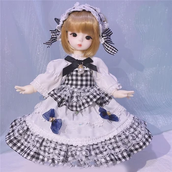 Лолита рокля дрехи за 30 см 1/6 кукла DIY обличане дрехи кукли пола играчка аксесоари красива прислужница рокля момичета подарък