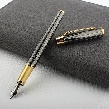Луксозна висококачествена марка 116 Класическа метална писалка за фонтан Меден подарък 0.5MM NIB INK калиграфия писалка