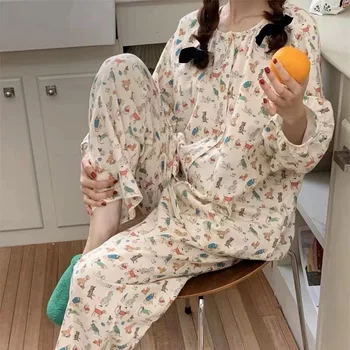Мама и бебе момичета Завръщане у дома облекло родител-дете съвпадение дрехи като майка като дъщеря комплект жени пижами за спане