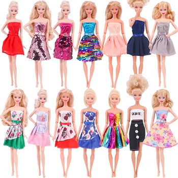 Мода Барби кукла рокля на разстояние рамо облекло ежедневни облекла ръчно изработени момиче облекло пола аксесоари дрехи за Барби кукла играчка