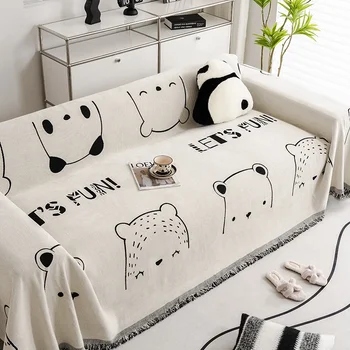 Мода карикатура диван легло хвърлят одеяло памук одеяла единични пълни четири сезона диван покритие прах анти-котка защита от надраскване капак