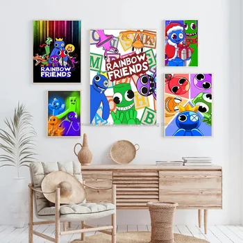 Модерен плакат за домашен декор Популярна игра Rainbow Friends карикатура стена стикер спалня висящи живопис ядро нощно шкафче декорация