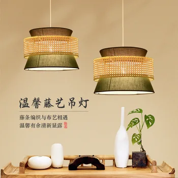 Модерен прост ратан изкуство полилей светлини творчески ресторант Начало престой бар персонализиран полилей E27 японски висулка лампи