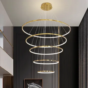 Модерна LED висяща лампа Луксозни висящи полилеи за всекидневна Трапезария Спалня Декорация на дома Вътрешно осветително тяло Блясък