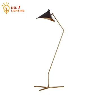 Модерна индивидуална индустриална метална подова лампа злато/черно Led E27 ъглова стояща лампа Всекидневна/трапезария Разтегателен диван спалня до леглото