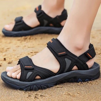 Мъжки плажни сандали летни класически на открито дебело дъно кръгли пръсти голям размер туристически обувки против хлъзгане чехли Sandalias Hombre