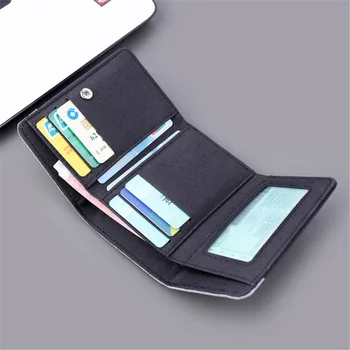 Мъжки портфейл черен/син/сив държач за карти платно портфейл мъжки пари чанта 2023 ID / снимка / банка притежател къса чанта кредитна карта случай чанта