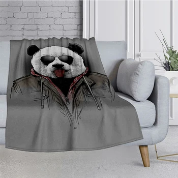 Най-добър готин фентъзи панда одеяло фланела мек плюшен диван легло хвърляне карикатура одеяла за легла подаръци дропшипинг отпечатани модерни