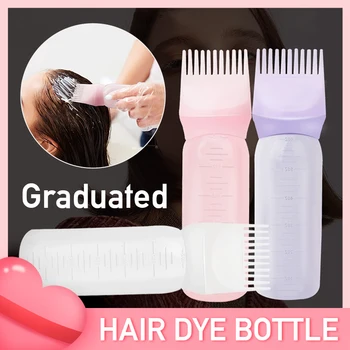 Нов 120ml 3 цвята пластмасова боя за коса за многократна употреба бутилка апликатор гребен дозиране салон за боядисване на коса фризьорски стайлинг инструменти
