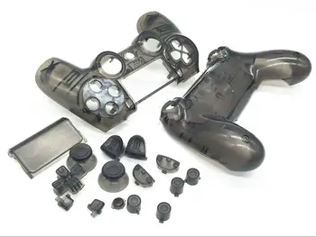 Нов прозрачен черен калъф Conosle за PS4 безжичен контролер с аксесоари
