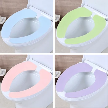 Нова тоалетна топло миеща се здраве лепкава тоалетна подложка седалка капак подложка домакинство многократна употреба мека тоалетна седалка покритие 4 цвята