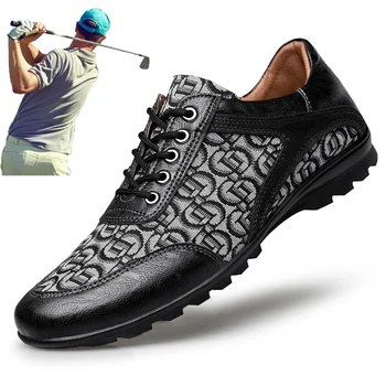 Нови Lxury голф обувки шипове мъже размер плюс 37-48 голф обувки за голфъри против хлъзгане спортни маратонки