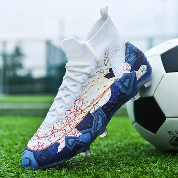 Нови професионални бели мъжки футболни обувки треньори AG / TF общество футболни обувки за мъже размер 46 cleats футбол човек шипове