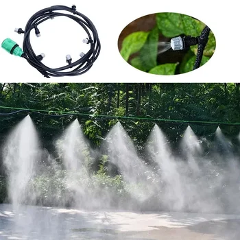 Ново напояване 10Meters 10 Разпръсквачи Дюзи Пръскачка за вода Замъгляване Система за охлаждане на мъглата Градинска селскостопанска пръскачка