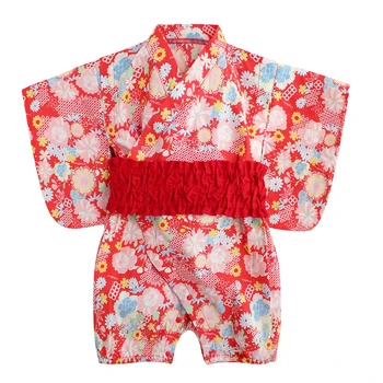 Новородено бебе Кимоно Унисекс Playwear Custume 2022 Ретро кимоно Лято Бебе Момиче Облекло Гащеризон Халат за баня с къс ръкав