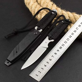 Нож за оцеляване Висока твърдост Остър Пълен Tang Фиксиран нож с острие Преносими външни туристически къмпинг инструменти EDC ножове