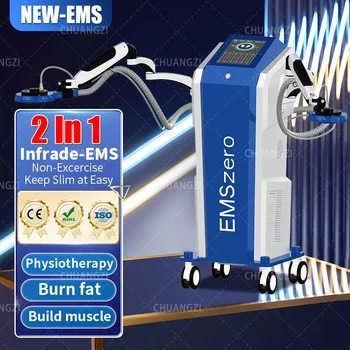 Обновен EMSzero 6500W EMS скулптурна машина Скулптуриране на мазнини Електромагнитна Hiemt + EMS броене на тялото Мускулна стимулация за салон