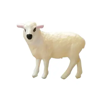 Овце модел селскостопански животни фигура 1/64 миниатюрни фигури мини агнешко фигура колекции орнамент миниатюрни сцена оформление