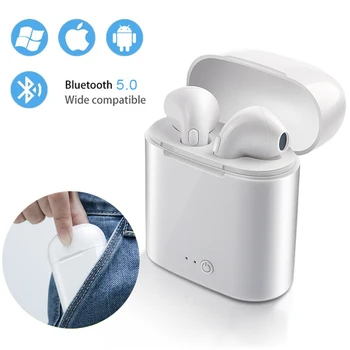Оригинални i7s TWS безжични слушалки Bluetooth слушалки с кутия за зареждане Слушалки за смарт телефон Xiaomi Samsung Huawei