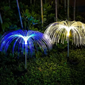 Открит 7 цвят промяна слънчева захранва медузи светлина пейзаж прожектор водоустойчив осветление за двор двор празник декорация
