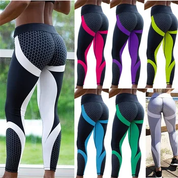 Отпечатани йога панталони жени тласък нагоре професионален бягане фитнес фитнес спортни гамаши стегнат панталон молив Leggins