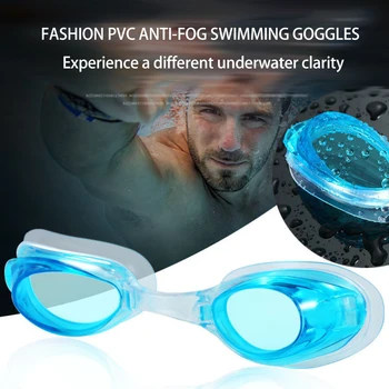 Очила за плуване Водоустойчиви преносими Pvc очила за плуване против мъгла По-ясни мъжки и дамски очила за плуване за възрастни Uv защита
