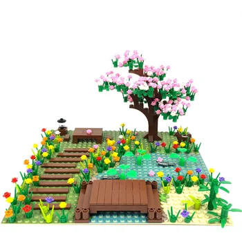 Пасищна ферма Пасторален пейзаж Голяма сцена излет MOC градивни блокове река зоологическа градина джунглата остров тухли комплекти съвместими с LEGO