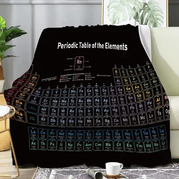 Периодична таблица на елементите Химия Наука Одеяло Фланела хвърлят одеяло Ултра мека лека за легло хол всички сезони
