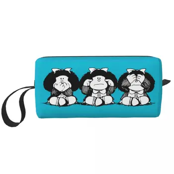 Персонализиран хумор Mafalda пътуване козметична чанта за жени Quino карикатура манга грим тоалетна организатор дама красота съхранение Dopp комплект